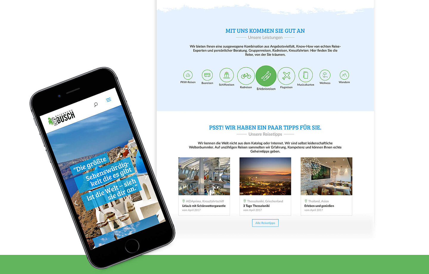 Website Reisebüro Busch