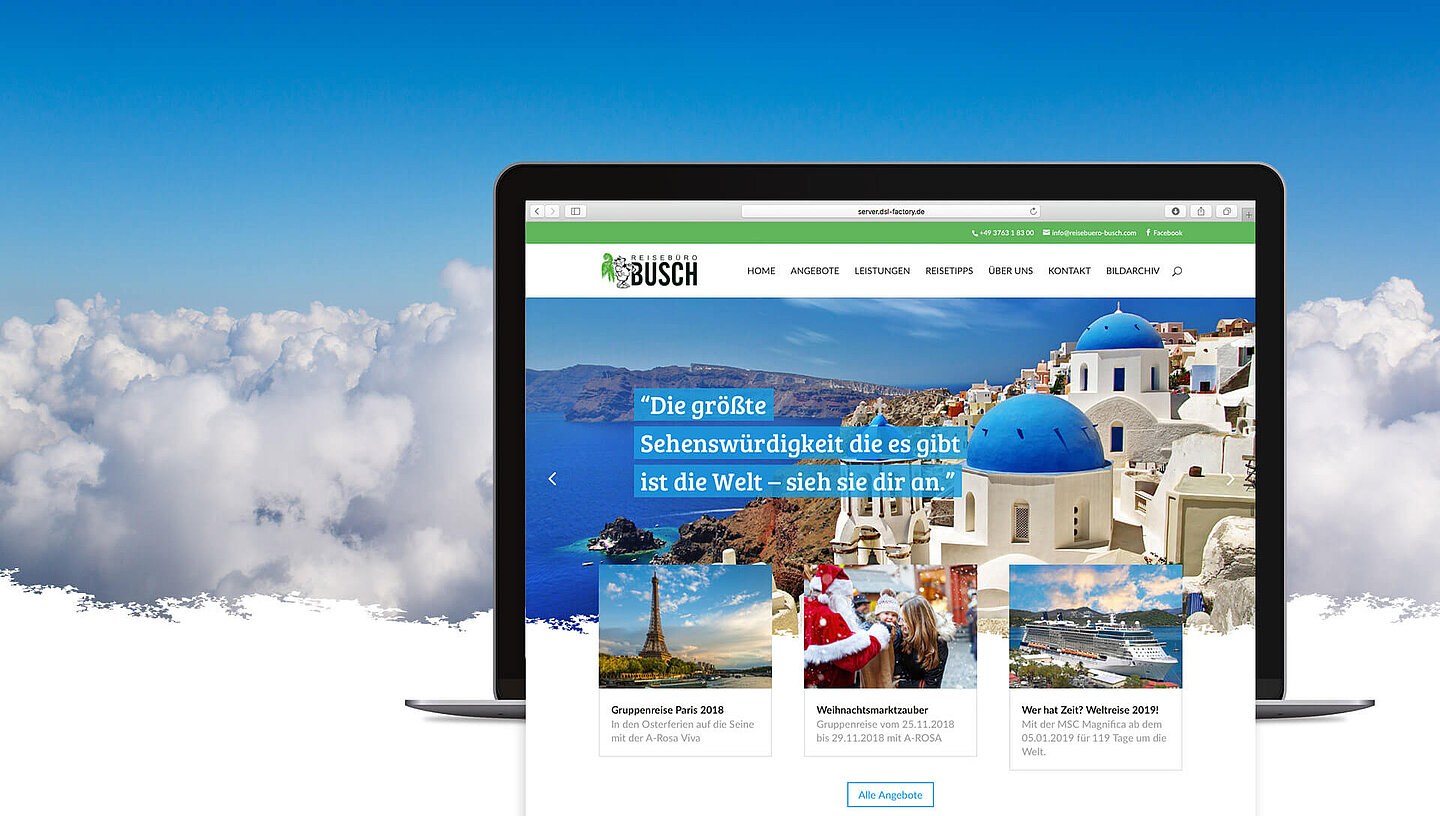 Website Reisebüro Busch